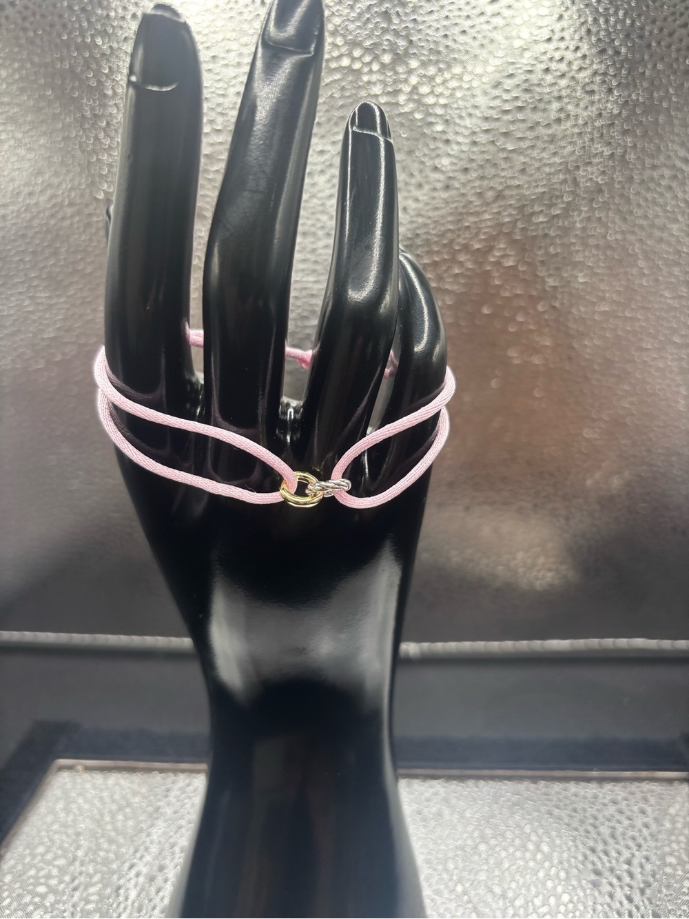 Delicate Pink Double-Strand Bracelet with Gold Accent